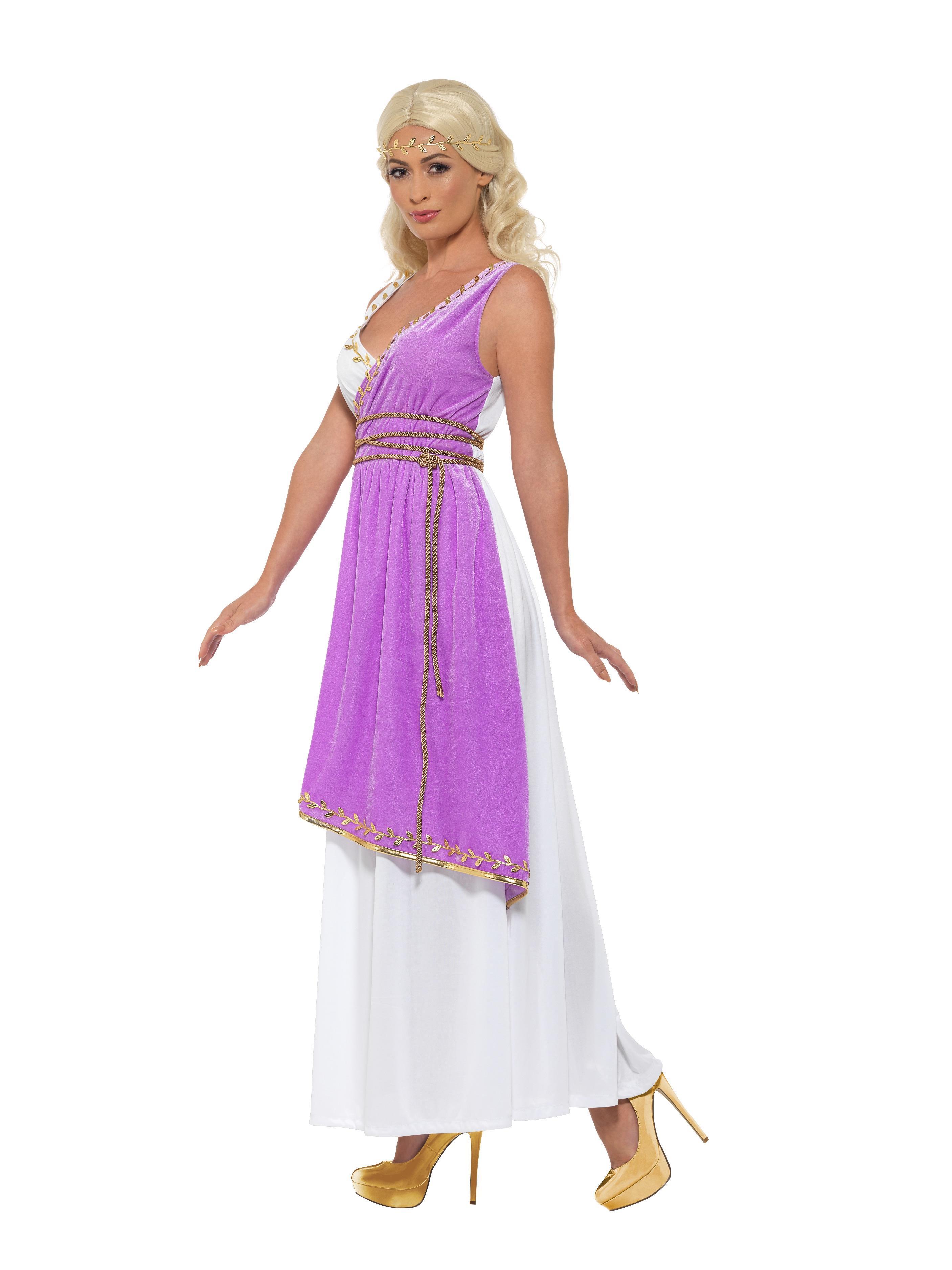 Grecian Goddess Costume White And Purple