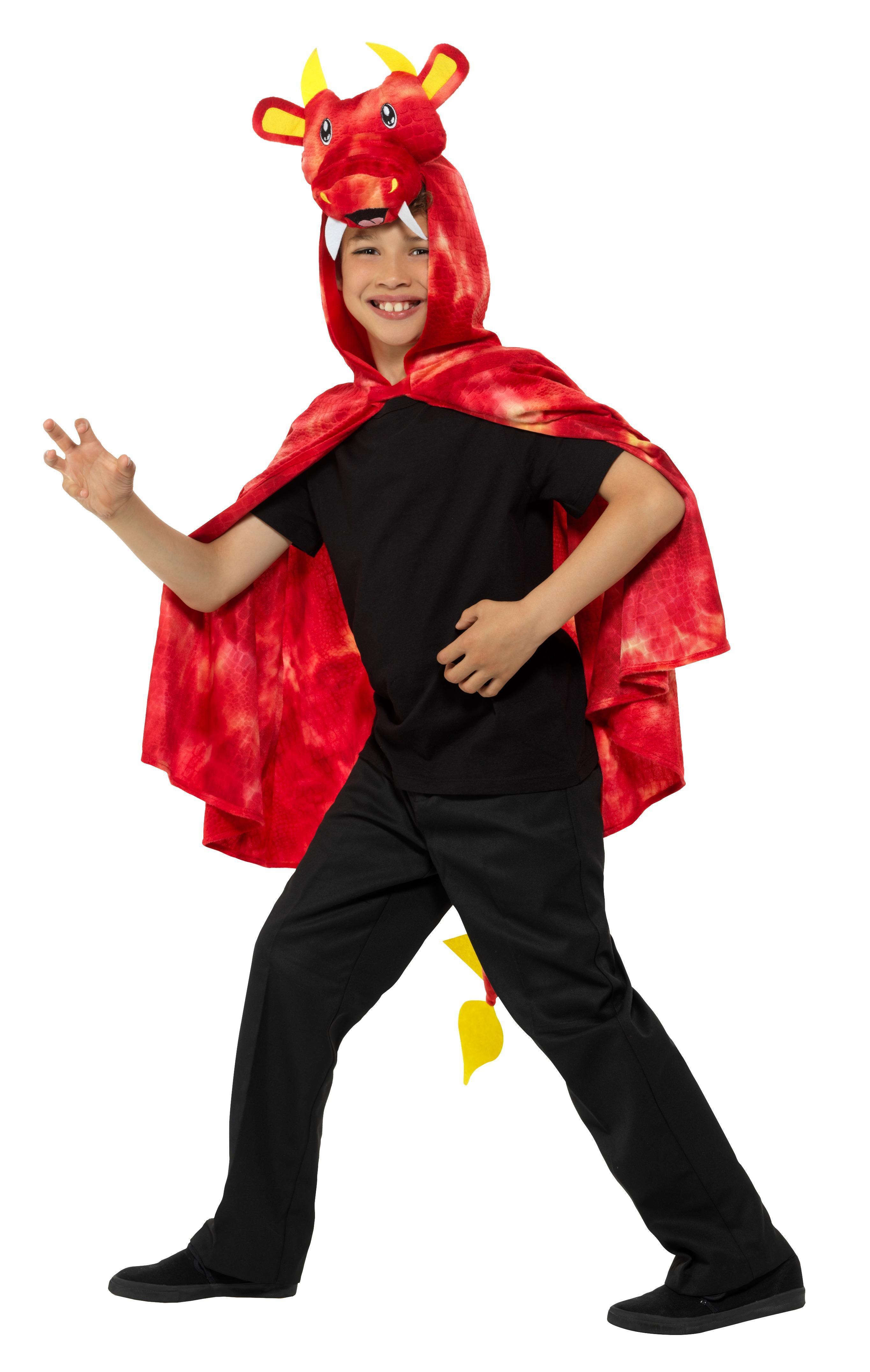 Kids Dragon Cape Red & Yellow