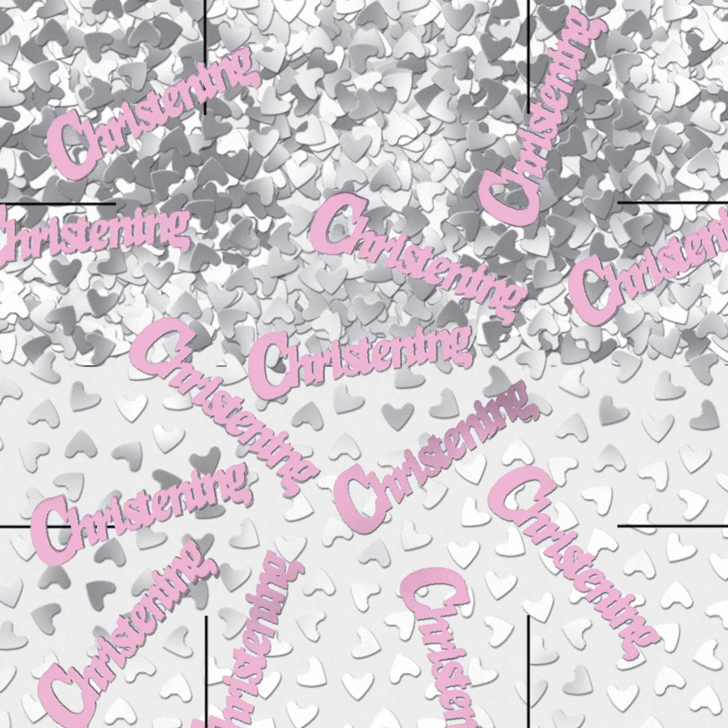 Metallic Confetti Christening Pink