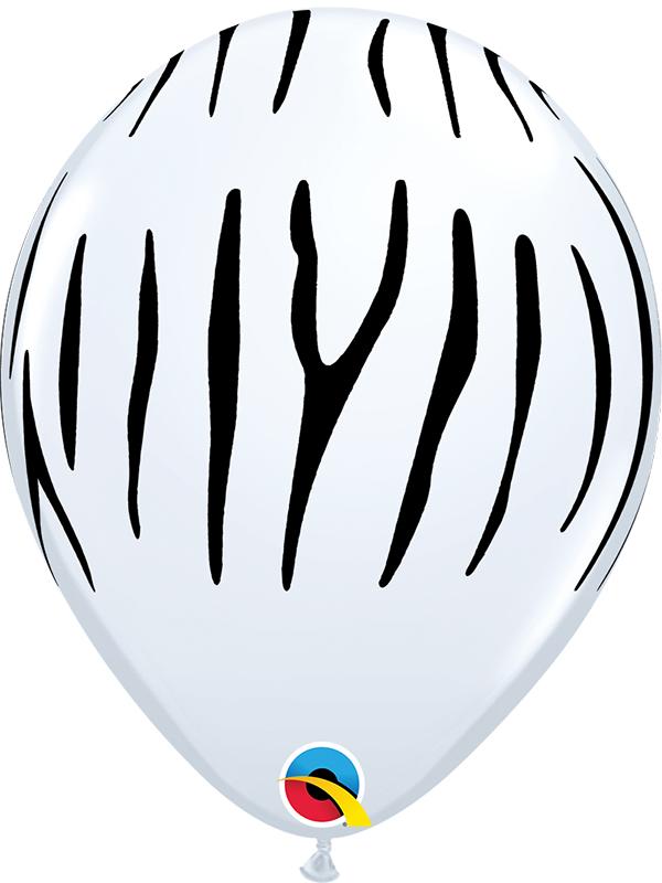 Latex Balloons Zebra Print White