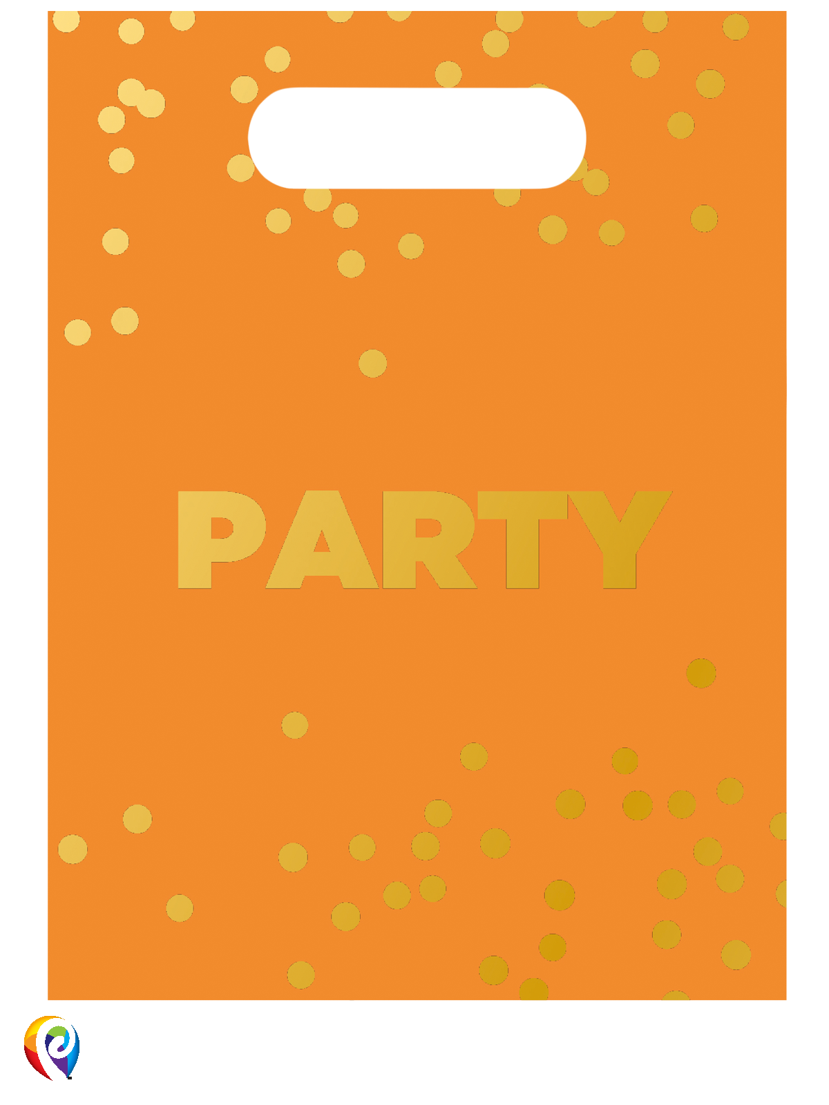 Plastic Loot Bags Party Dots Gold