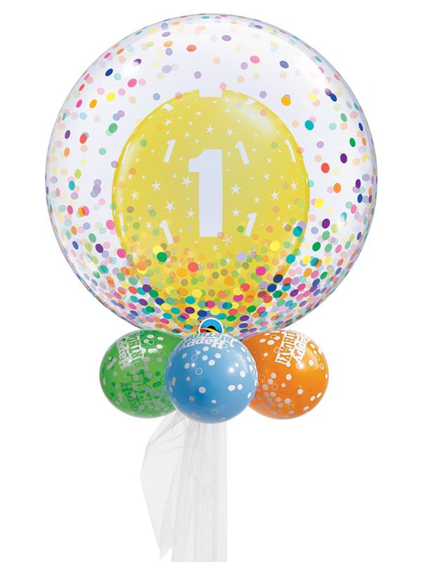 Rainbow Birthday Double Bubble Balloon Ages 1-10