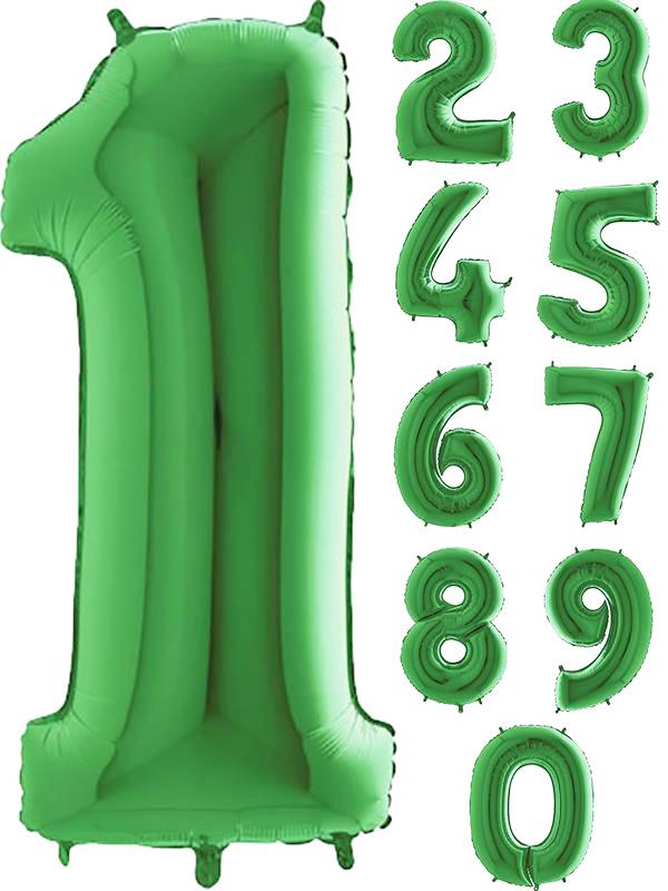 40 Inch Foil Number Balloon Green & Weight