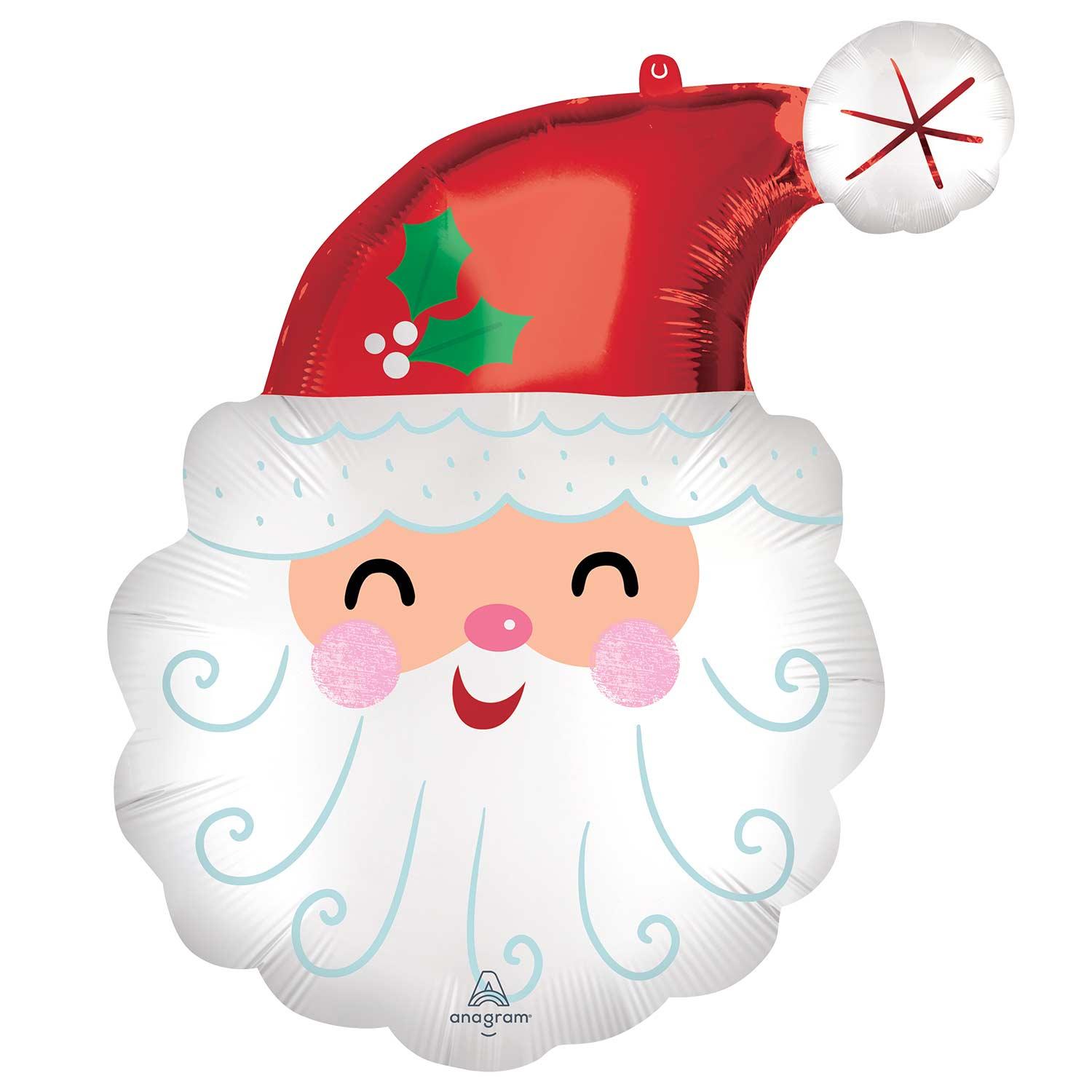 Foil Balloon Smiley Santa