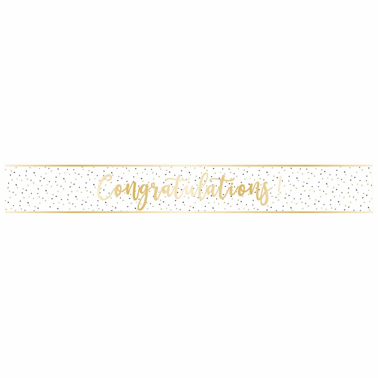 Congratulations Foil Banner White/Gold