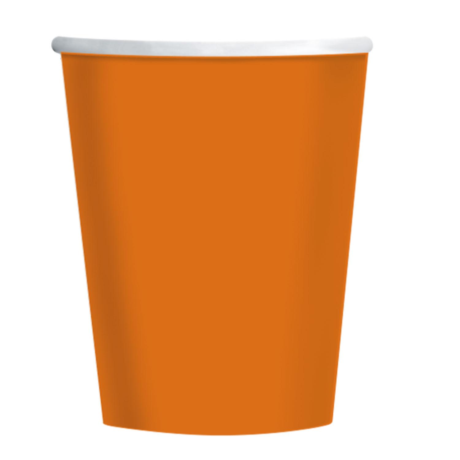 Eco Paper Cups 8ct Pumpkin Orange