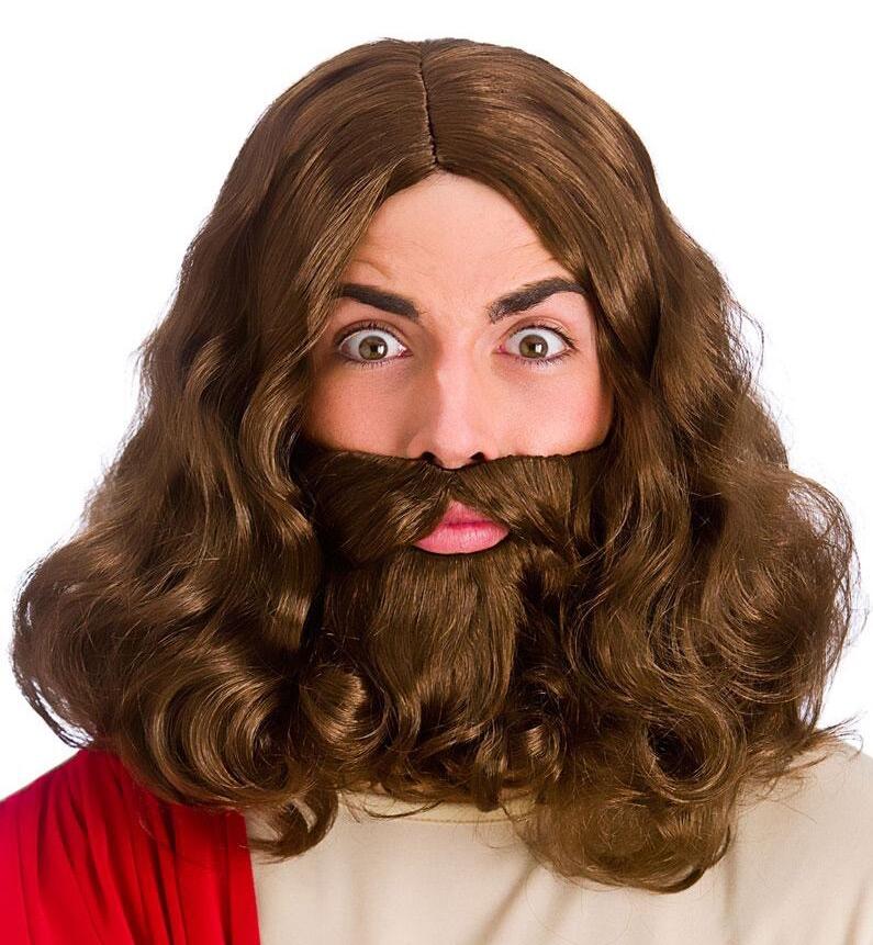 Jesus Wig & Beard Brown
