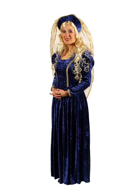 Tudor Queen Blue Hire Costume
