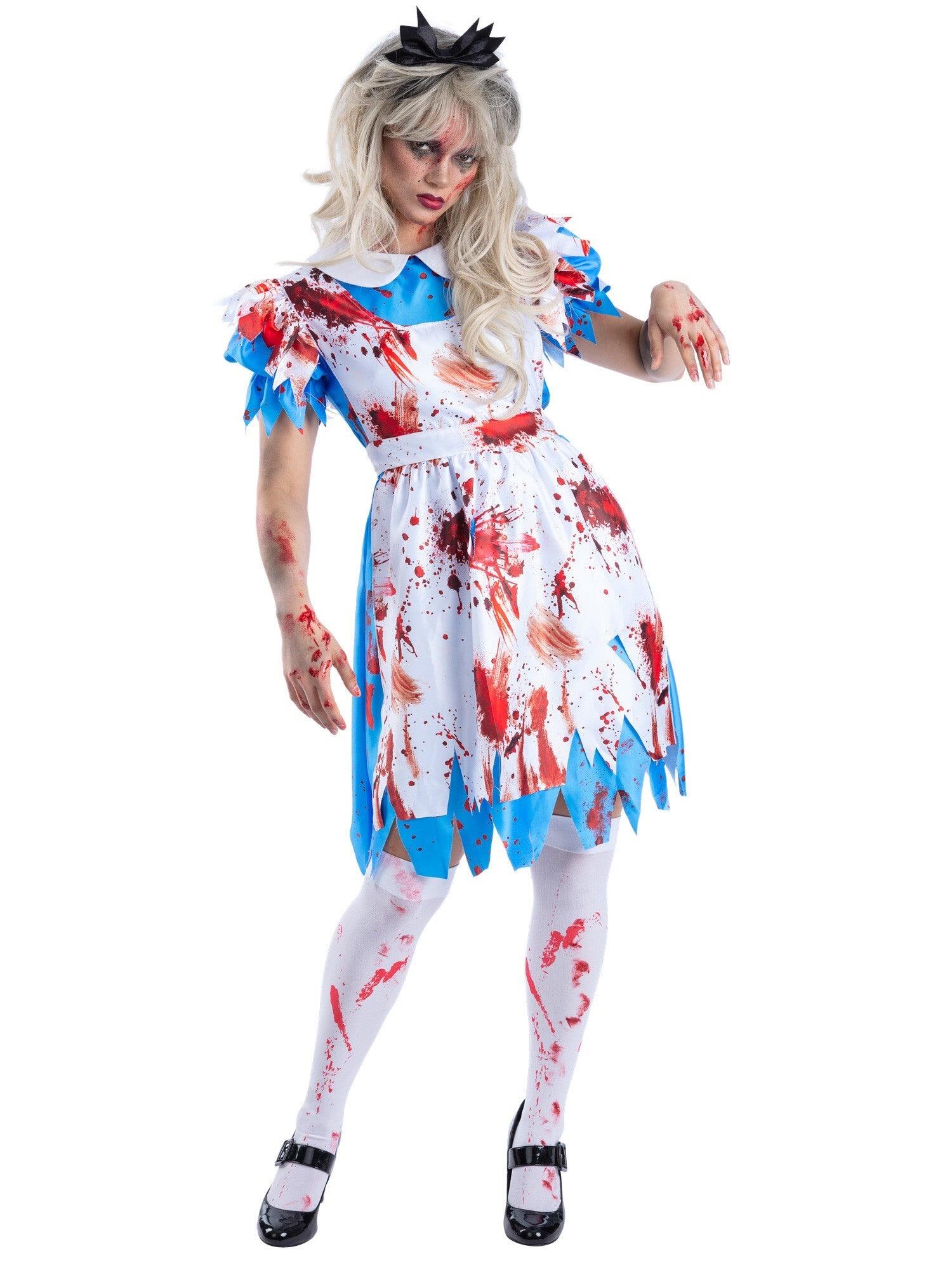 ladies halloween dresses uk Zombie Wonderland Costume Adult Fancy Dress dress costumes