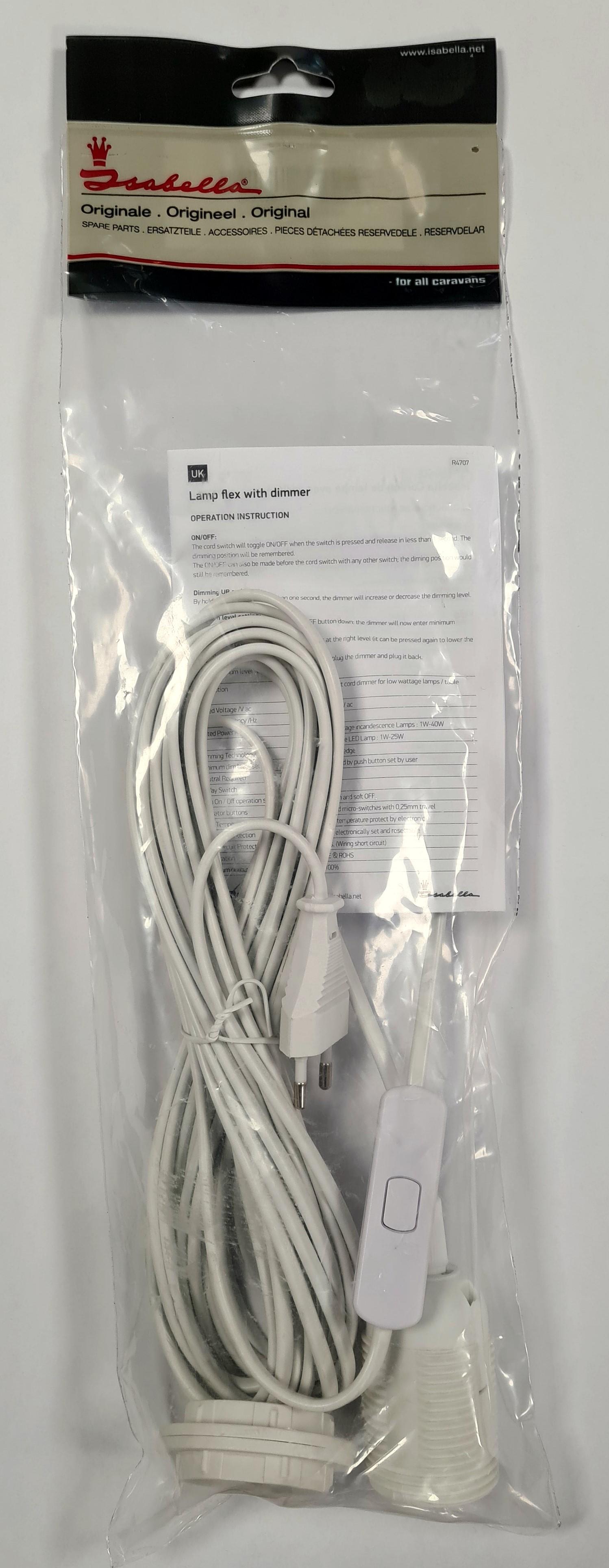 isabella caravan awning 7m lamp flex socket with dimmer packaged