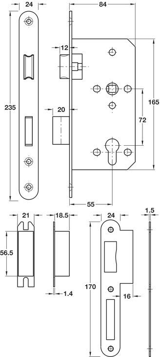 Roller Shutter Locks - 8230 Series With Symmetric Profile Key