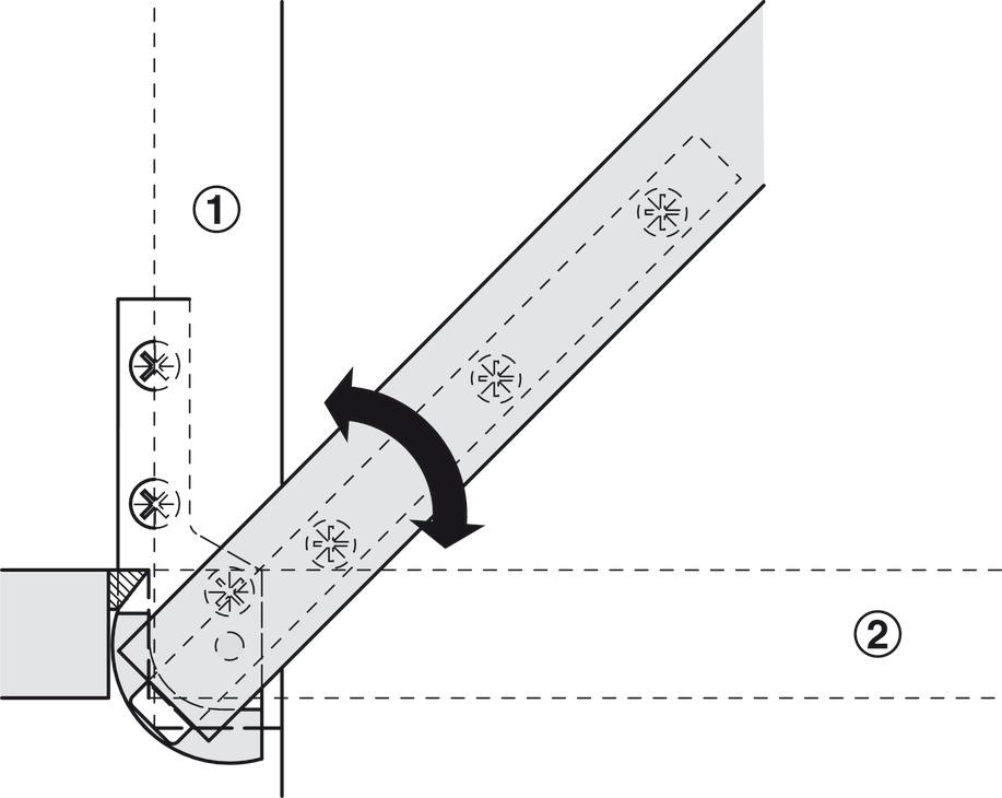 Pivot Hinge, 90 Degree, For Writing Bureau
