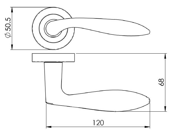 Shark Lever Handle On Concealed Fix Round Rose