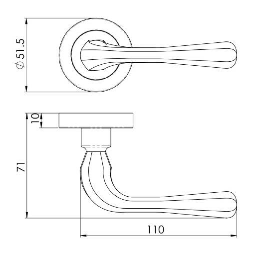Astro Lever Handle On Concealed Fix Round Rose