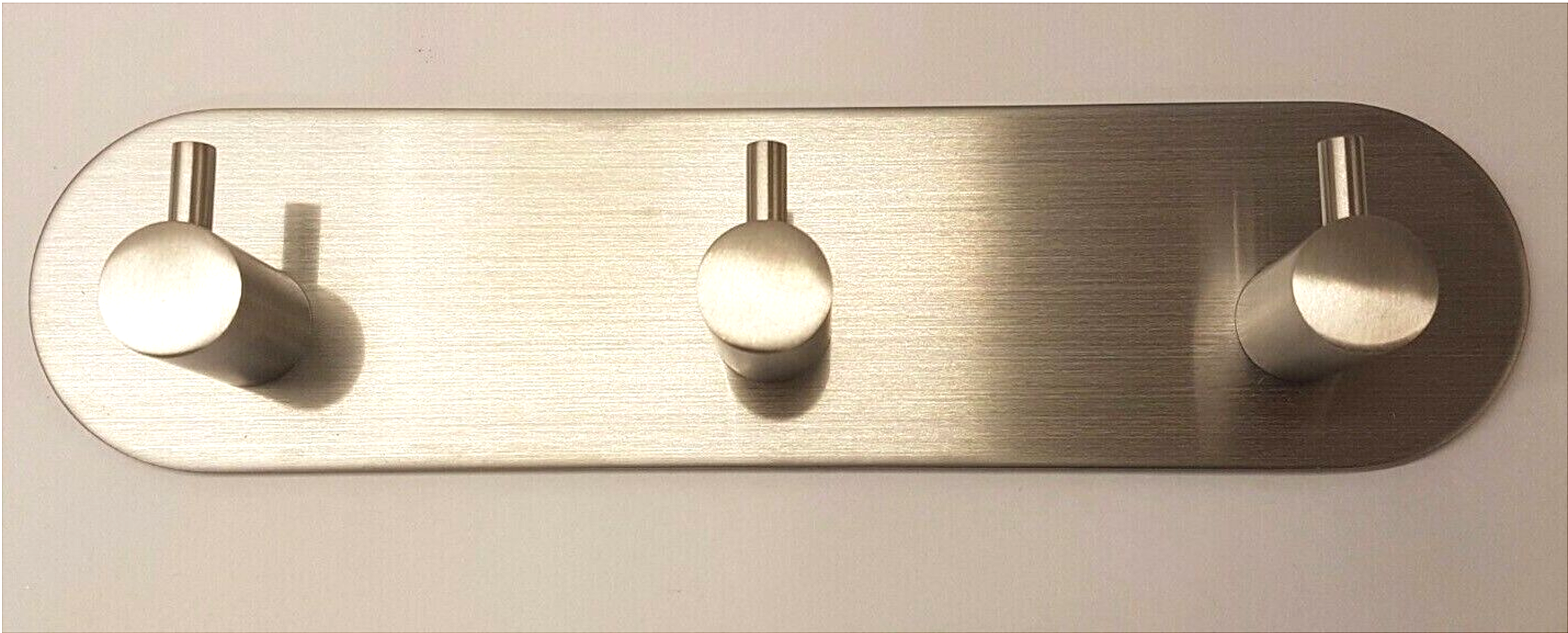 Trio Coat Hook Satin Stainless Steel 190x46mm (3m Self Adhesive Backing)  32367