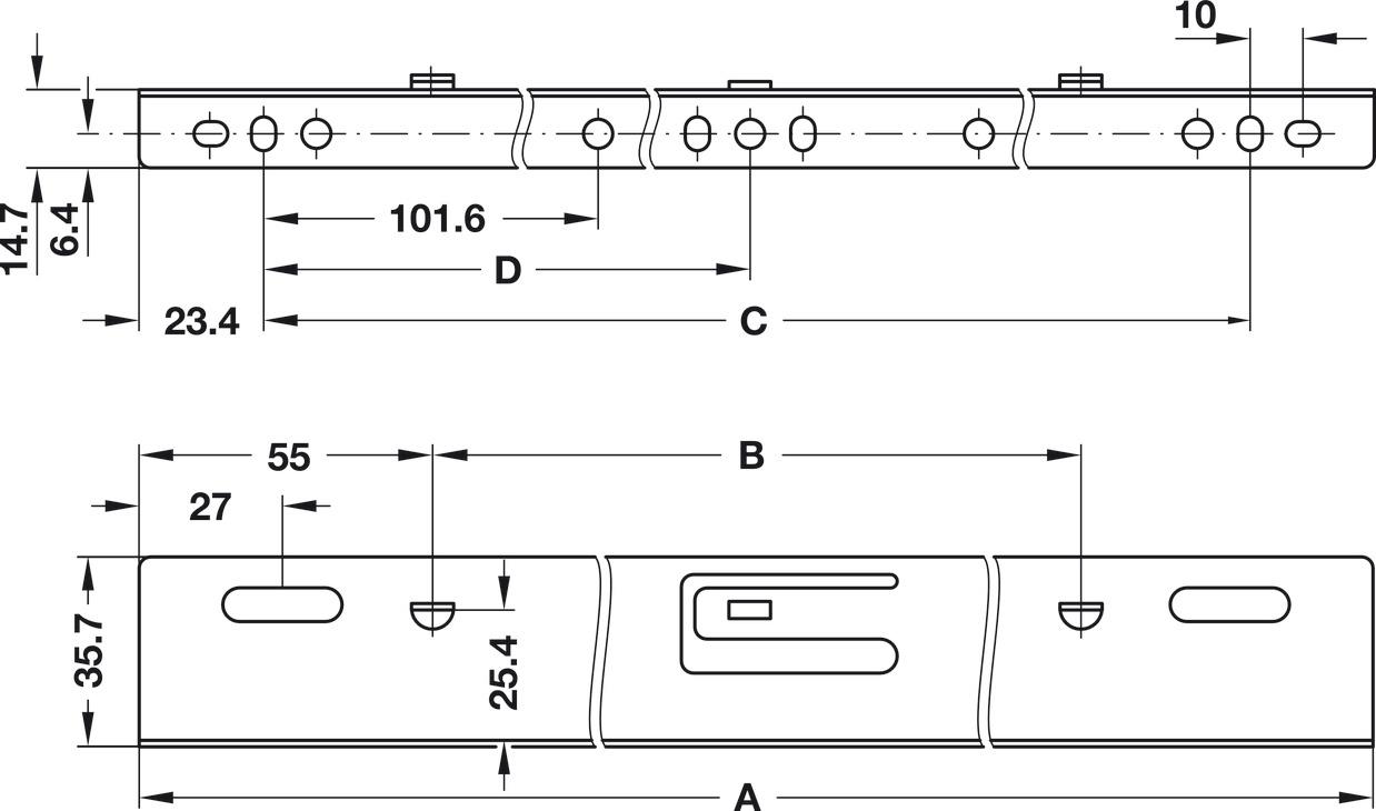 Mounting Brackets, For Accuride 2132/3732/3832 Drawer Runners