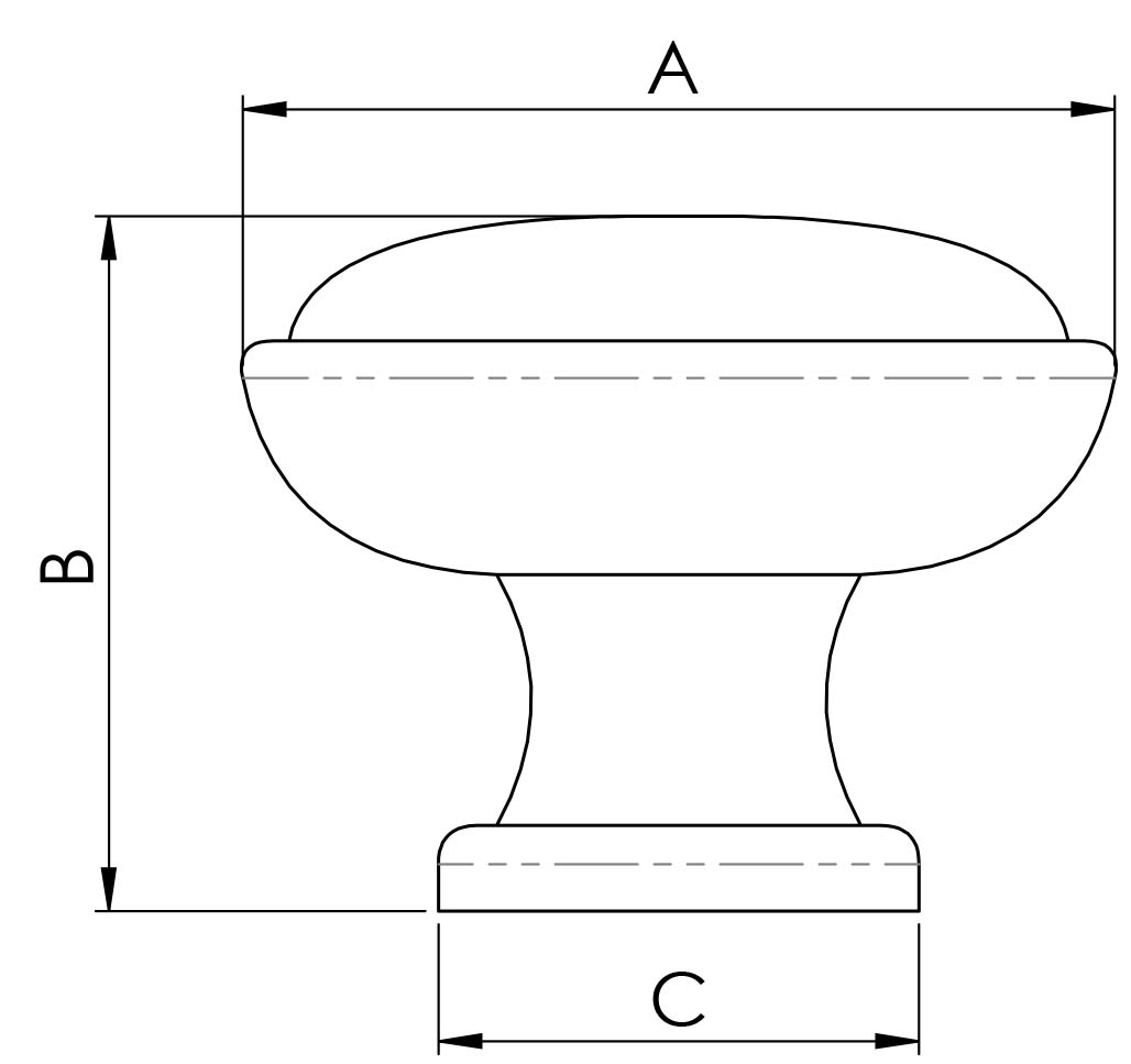 Shaker Style Knob, 34mm Diameter / Ftd525
