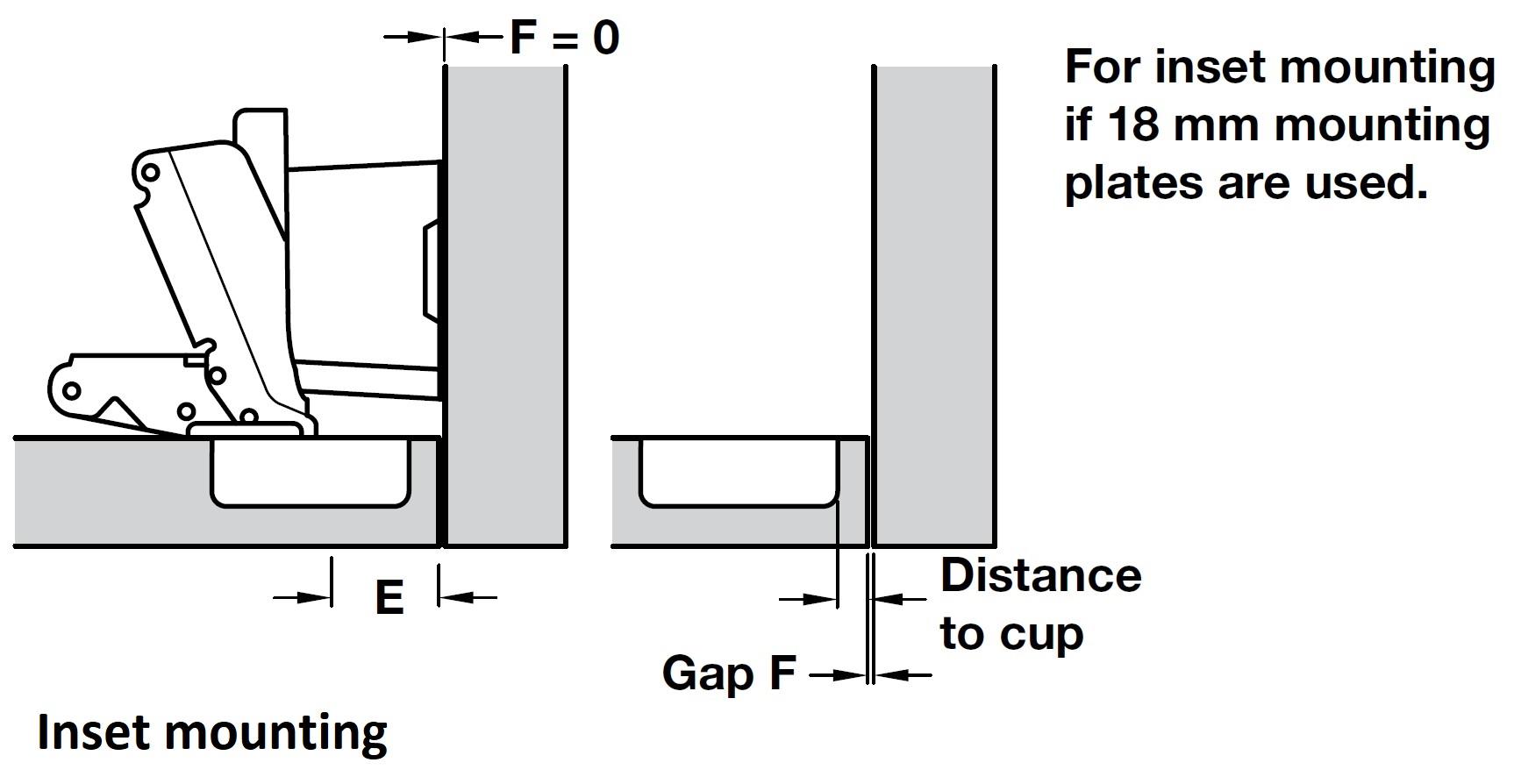 Concealed Cup Hinge, 165 Degree, Hafele, Click On Fixing, Sprung