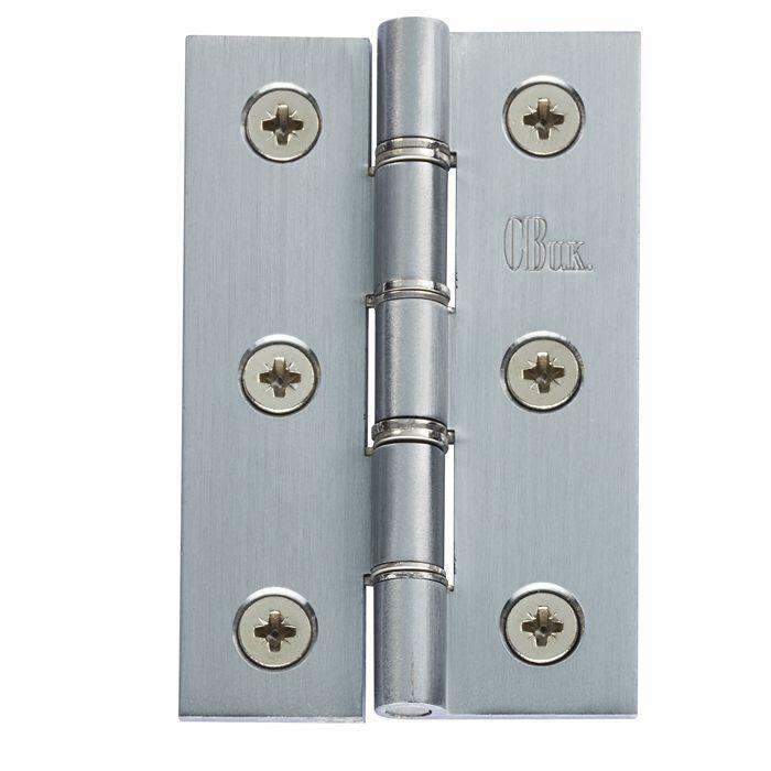 Butt Hinge 102 X 67 X 4 Mm Double Stainless Steel Washered Brass Pair 6208