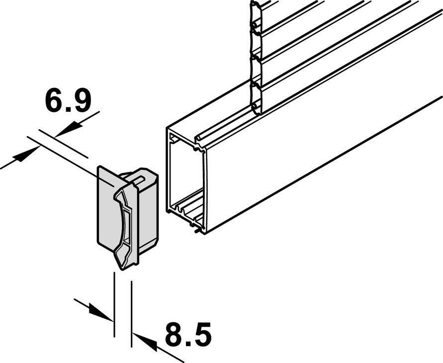 Lock Strip Guide, For Tambour Doors, Plastic Transparent