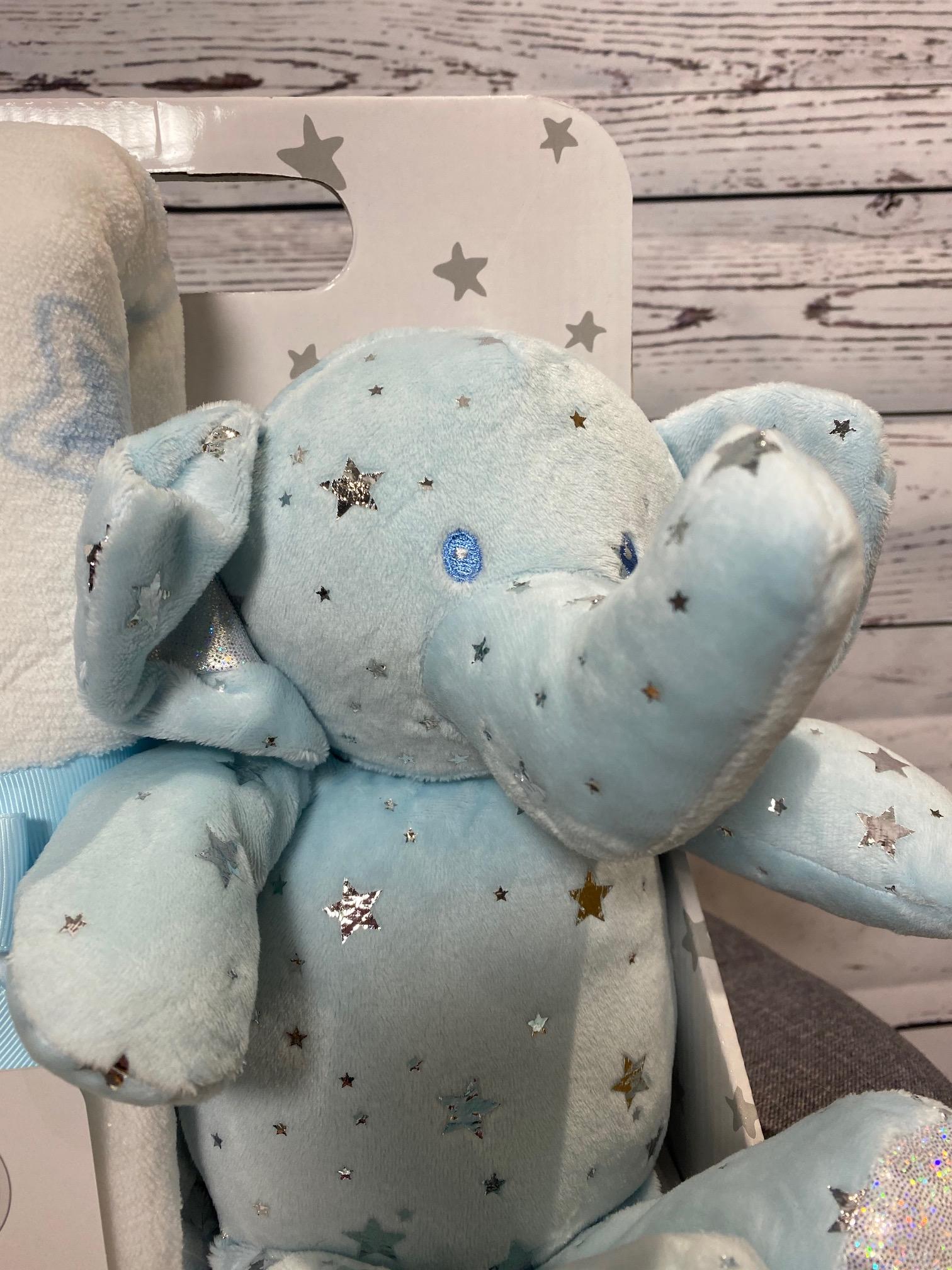 Elephant Star Blanket and Soft Toy (blue)