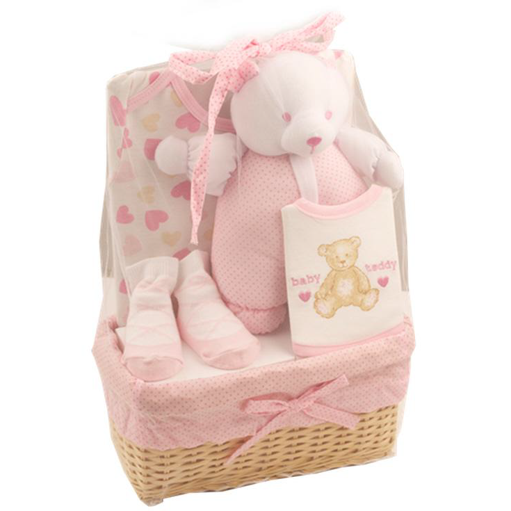 Cute Baby Girl Gift Basket - (Pink)