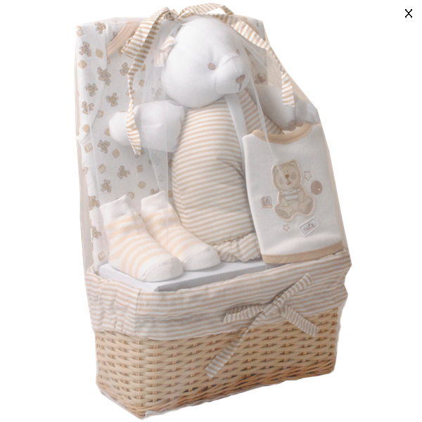 Cute Baby Girl Gift Basket - (Cream)