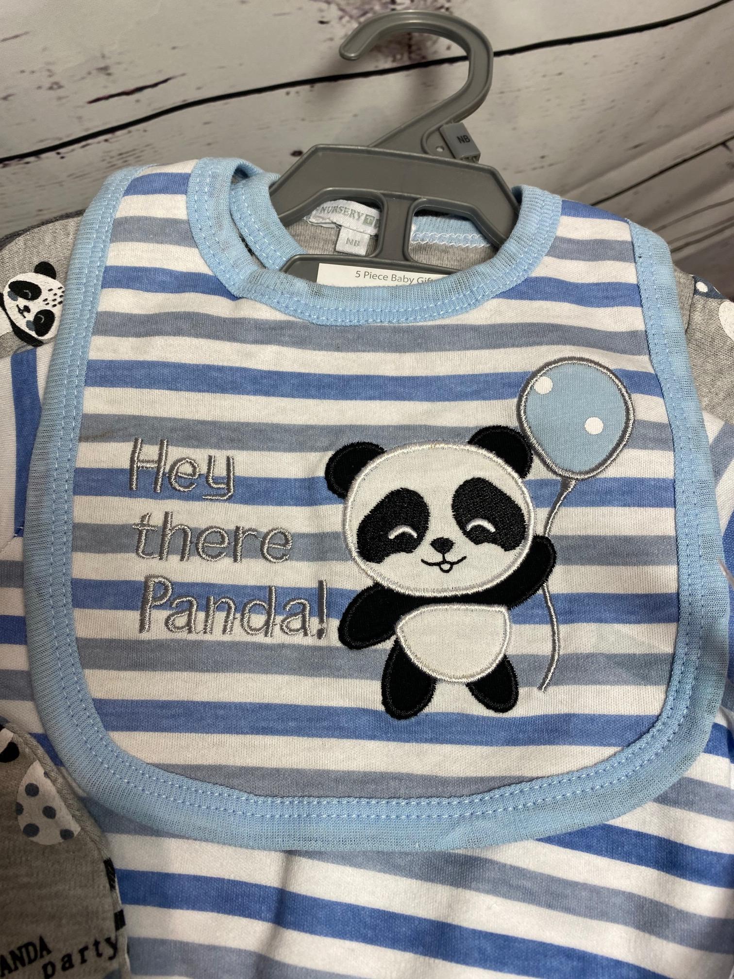 Hey There Panda - 5 Piece new baby gift set