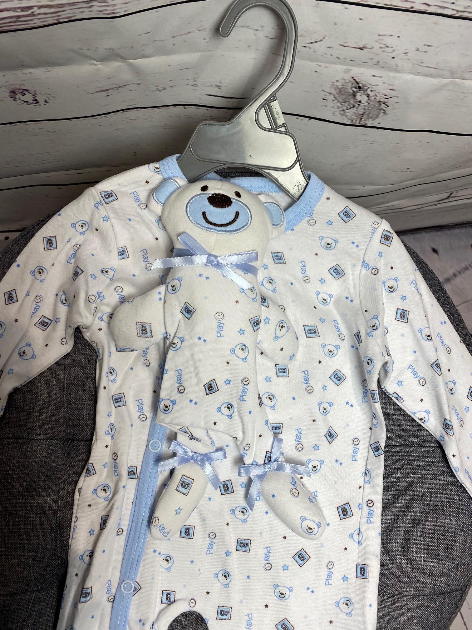 Blue Bear and Bodysuit Baby Gift Set (Blue)