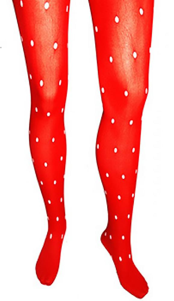 Red and White Polka Dot Tights - 70 denier soft touch tights