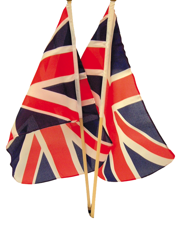 UNION JACK HAND FLAG WOODEN POLE Multi 45CM X 30CM