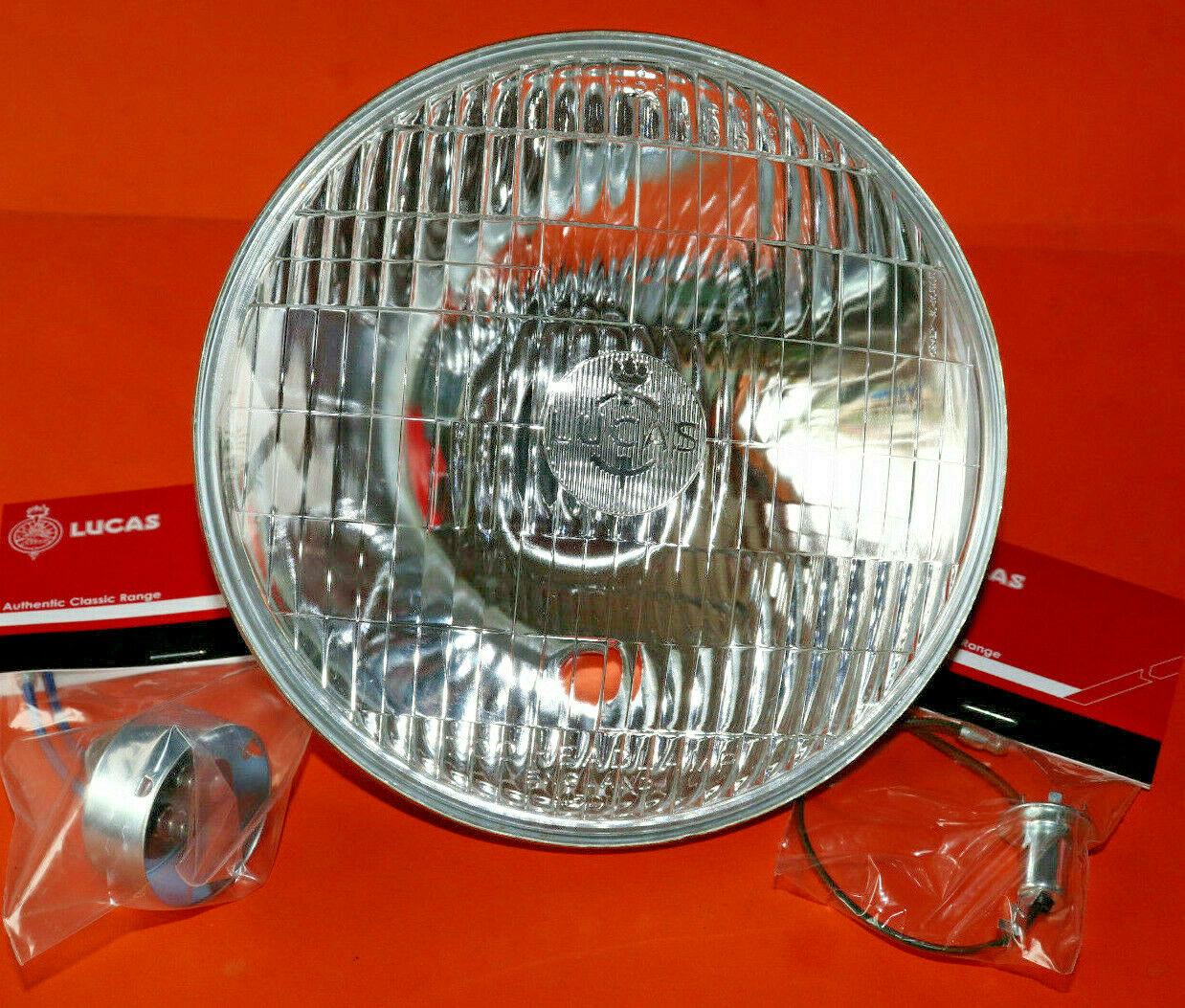 Genuine Lucas 7-inch H4 Headlight With Ammeter - For Triumph / BSA - 12V, Wipac SS700P Style 99-0608