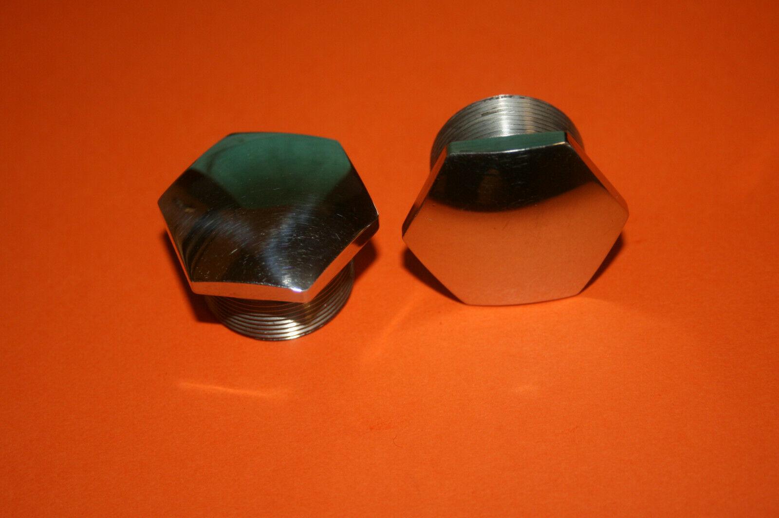 BSA 250 C15 350 B40 PAIR FORK STANCHION STAINLESS STEEL TOP FORK NUTS