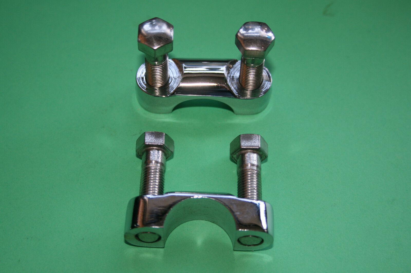 BSA A65 A7 A10 TRIUMPH TR25W STAINLESS STEEL HANDLEBAR TOP CLAMP AND SS