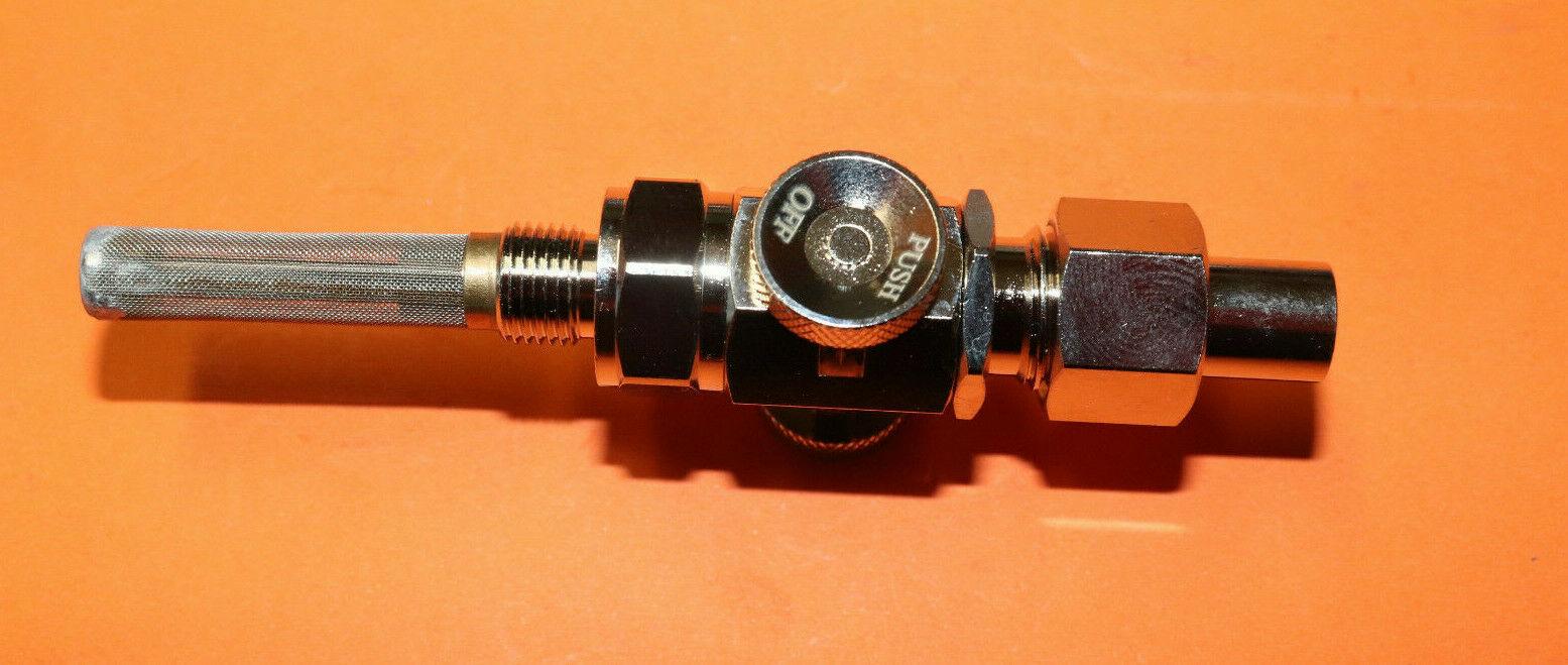 Produktbild von Kraftstoffhahn Für BSA Norton Triumph Classic Bikes – Push-On, 1/4 X 1/4 BSP, Mit Ein/Aus-Funktion – Retro-Style