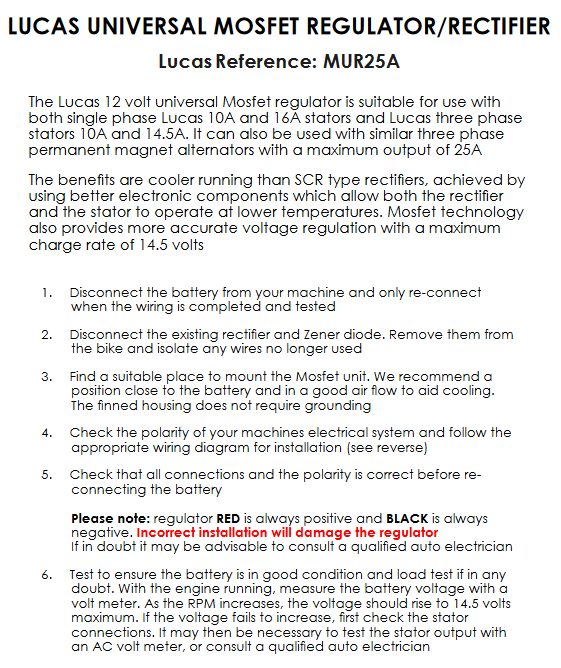 LUCAS Universal MOSFET RECTIFIER REGULATOR FOR SINGLE AND 3 PHASE STATORS