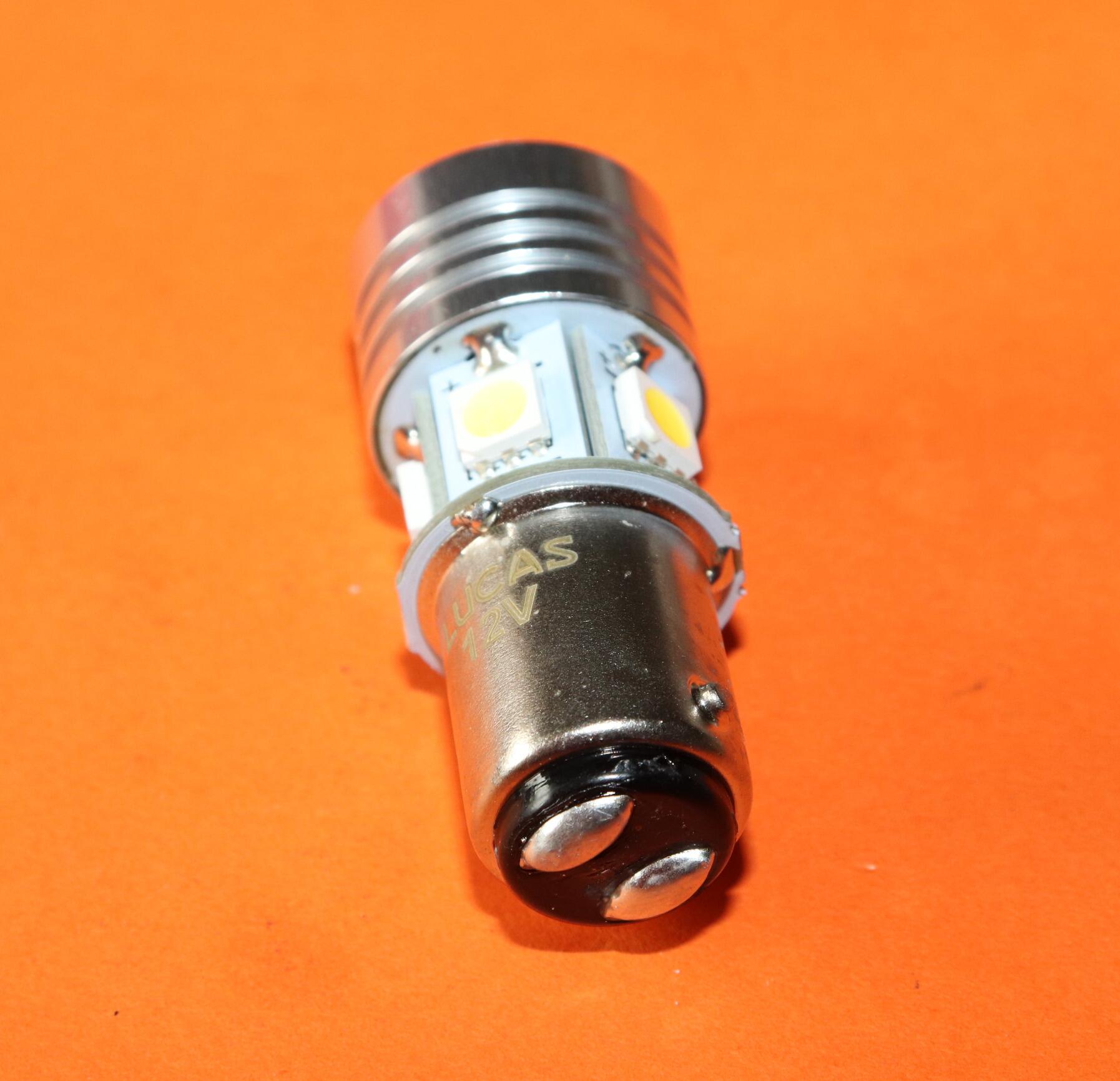 Triumph Bsa Norton Lucas V Led Bay D Stop Tail Bulb Poz Or Neg Earth