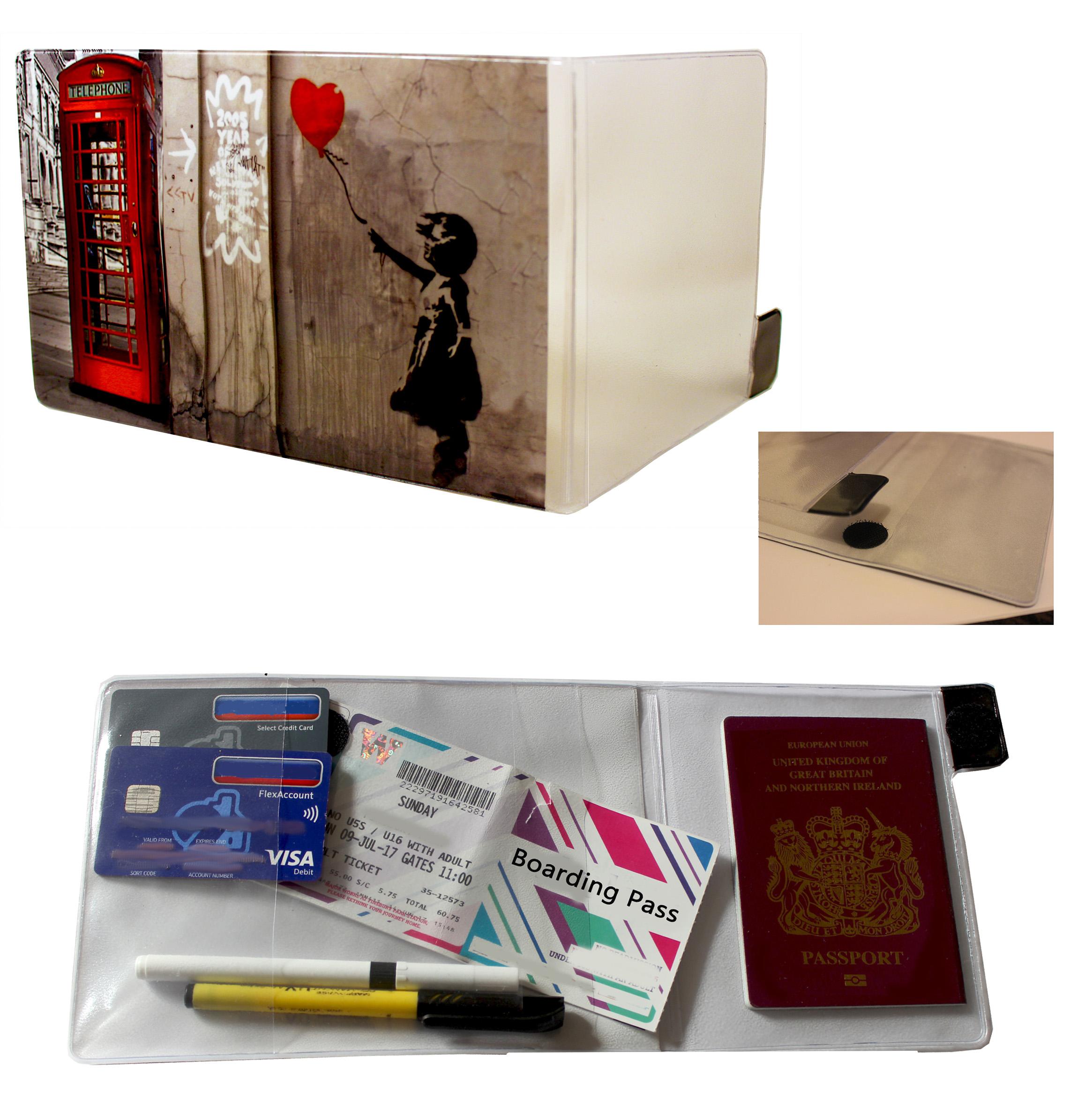 Banksy Telephone Box Travel Document Holder