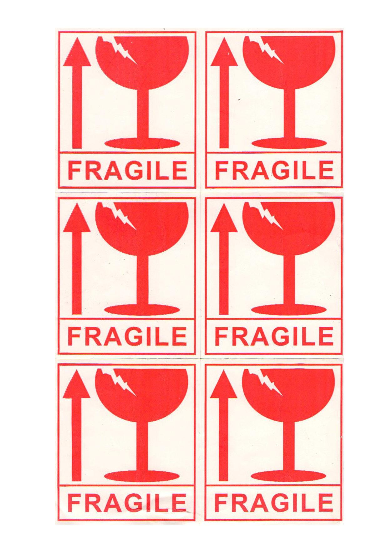 Fragile Sticker sheet of 6