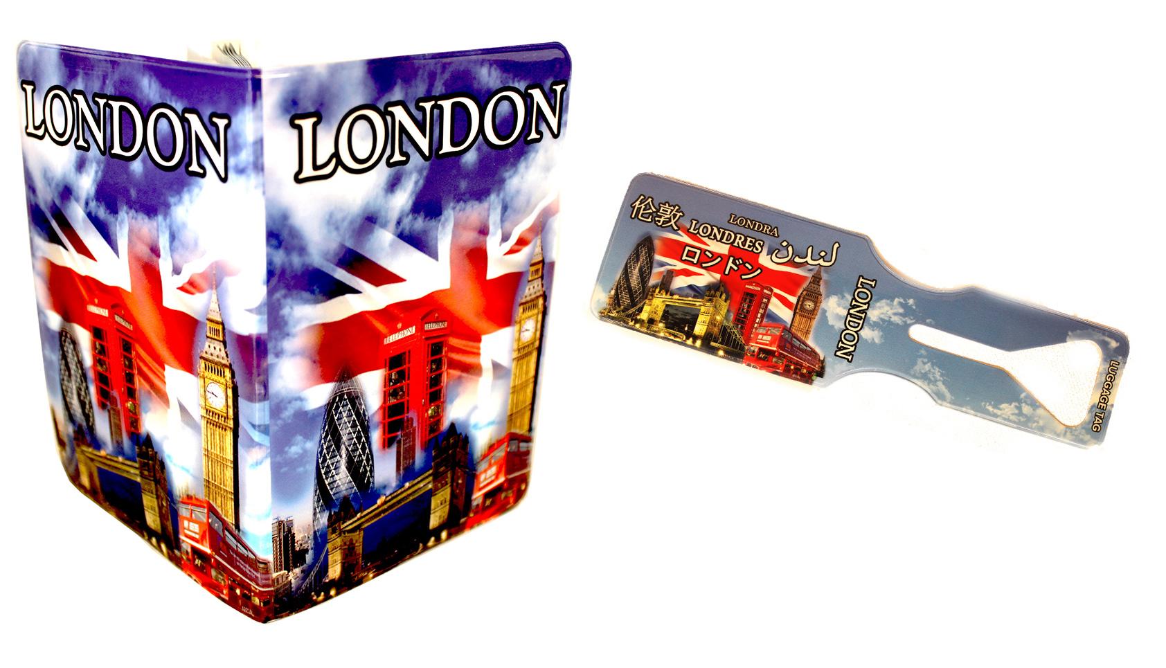 London Montage Passport Cover and Luggage Tag Set