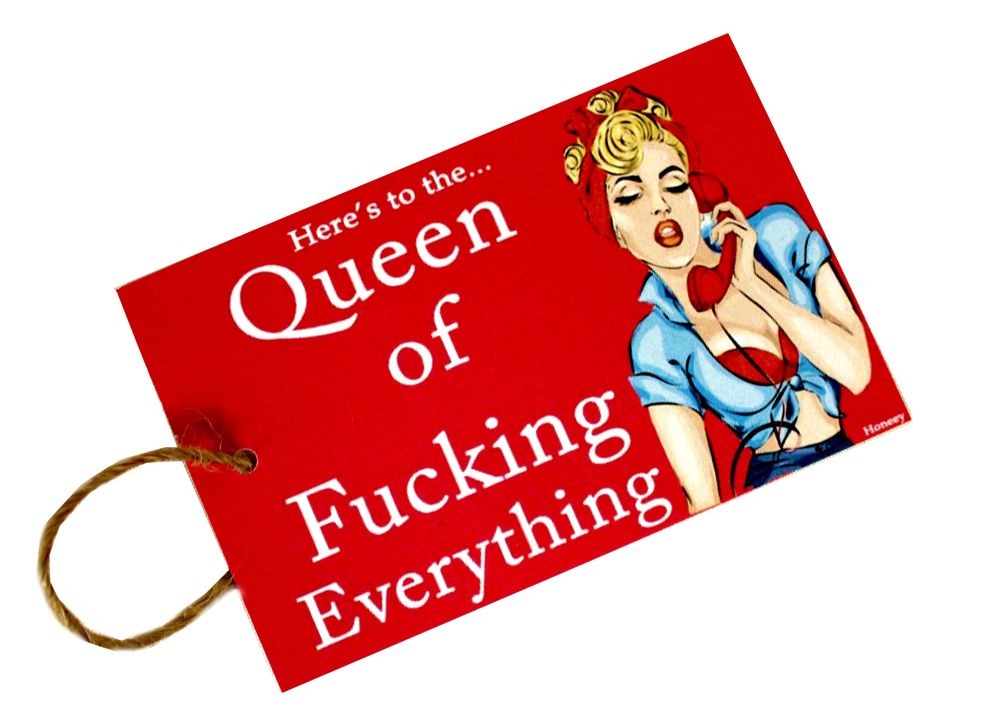Queen of Fucking Everything Gift Tags individual with string