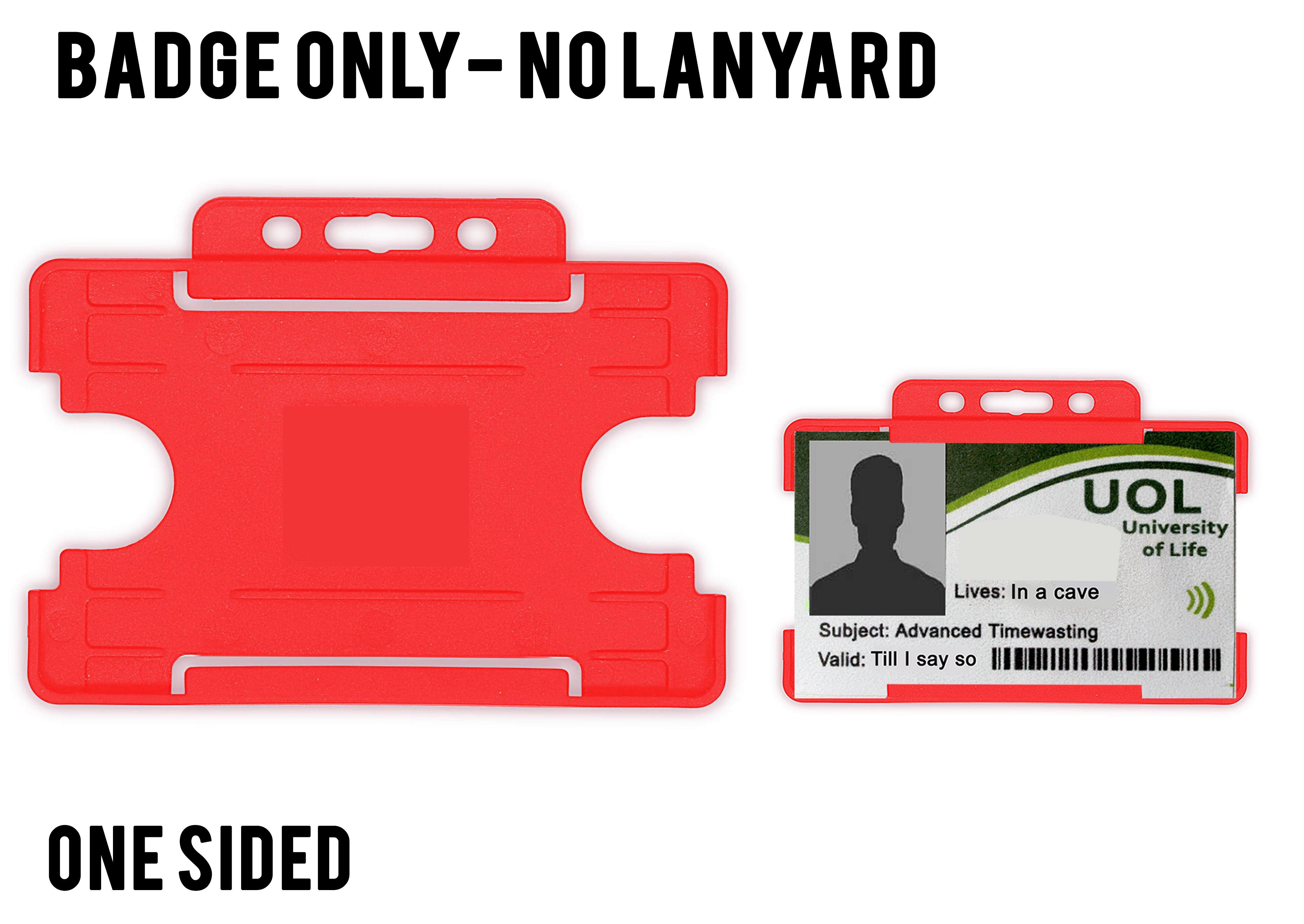 red One sided id badge holder