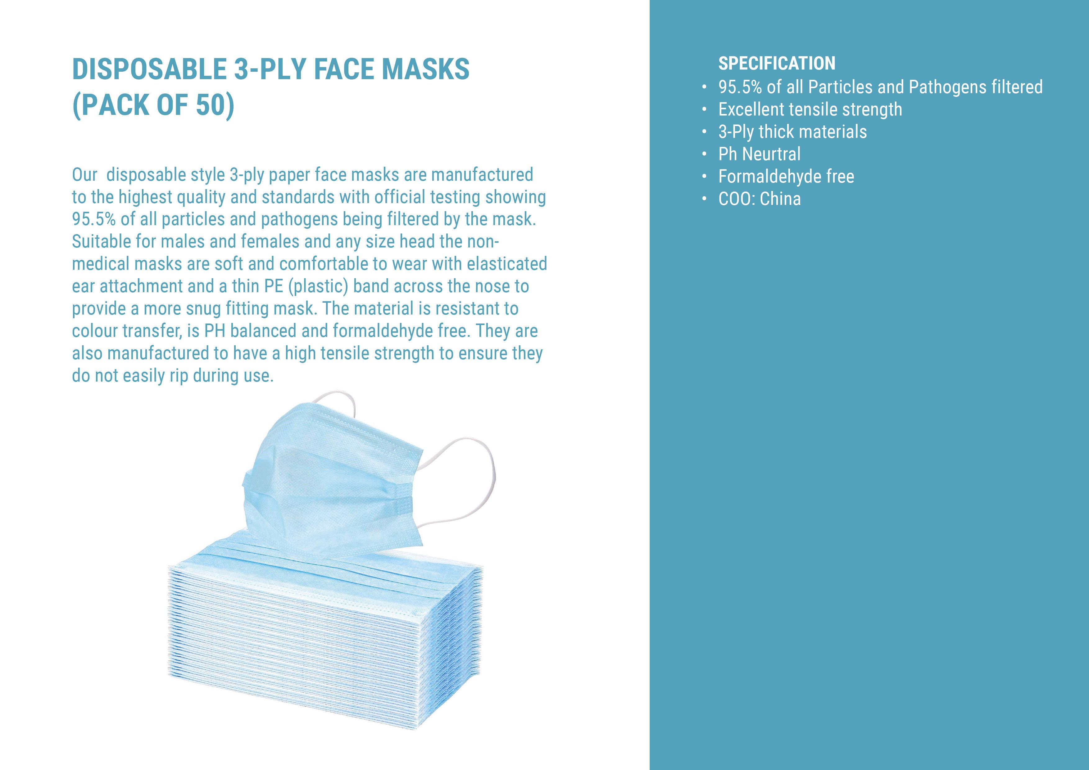 disposable face masks information