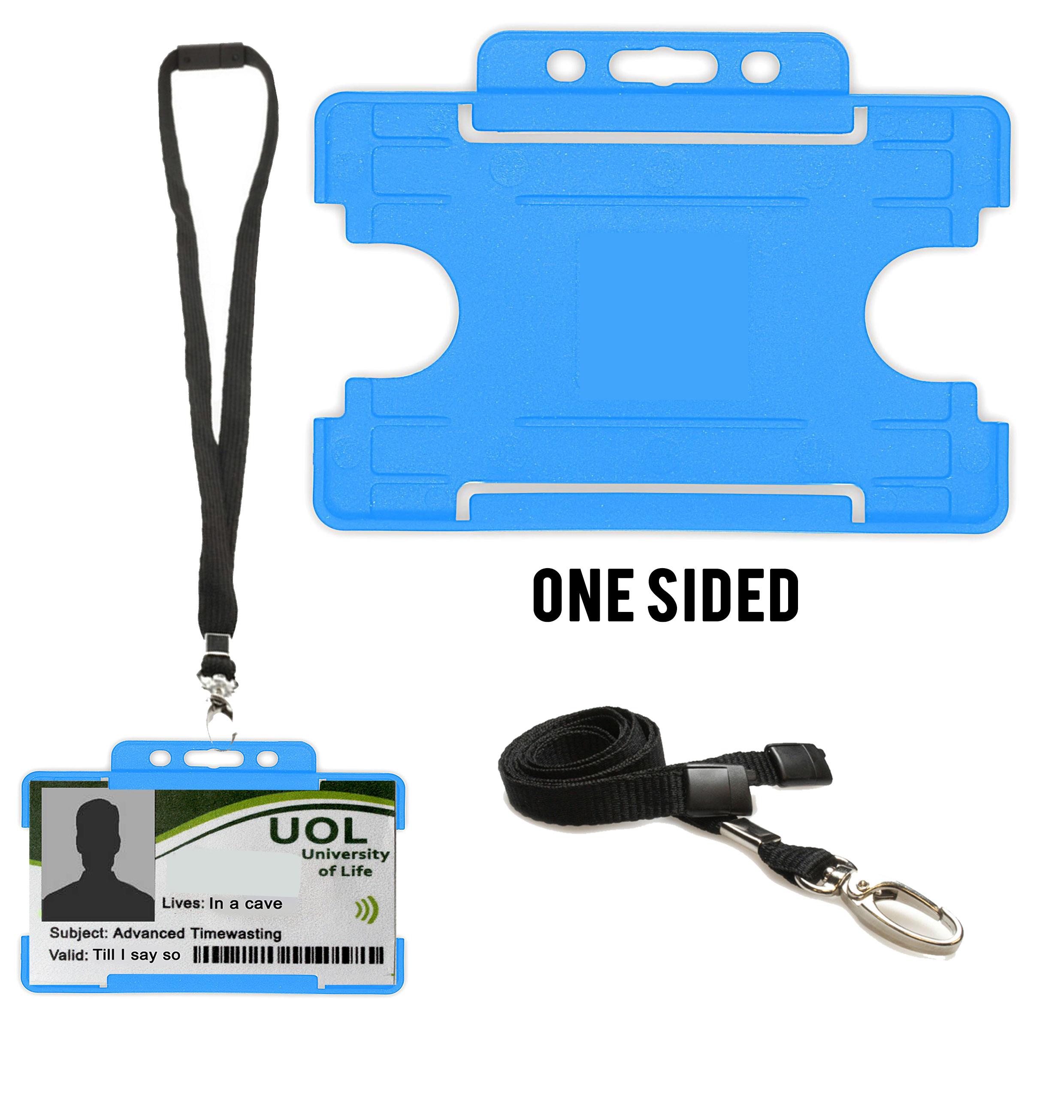 Light Blue ID Badge Holder with lanyard