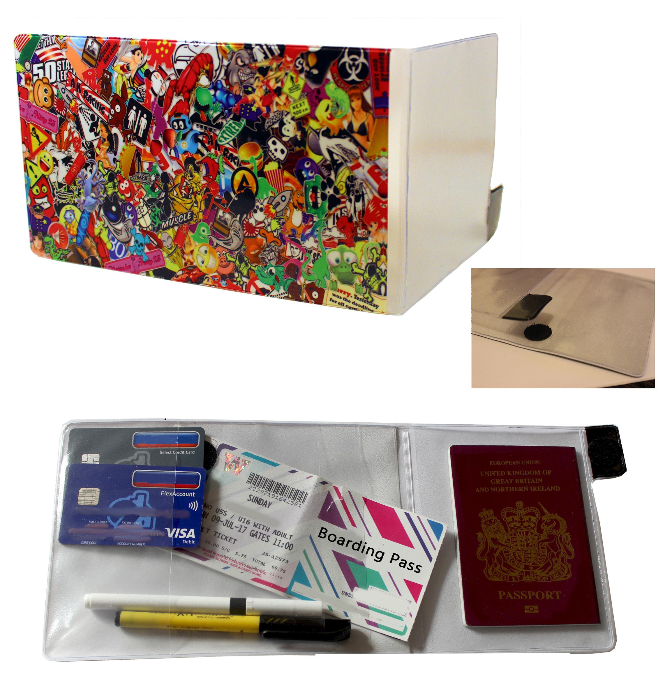 Stickerbomb Travel Document Holder