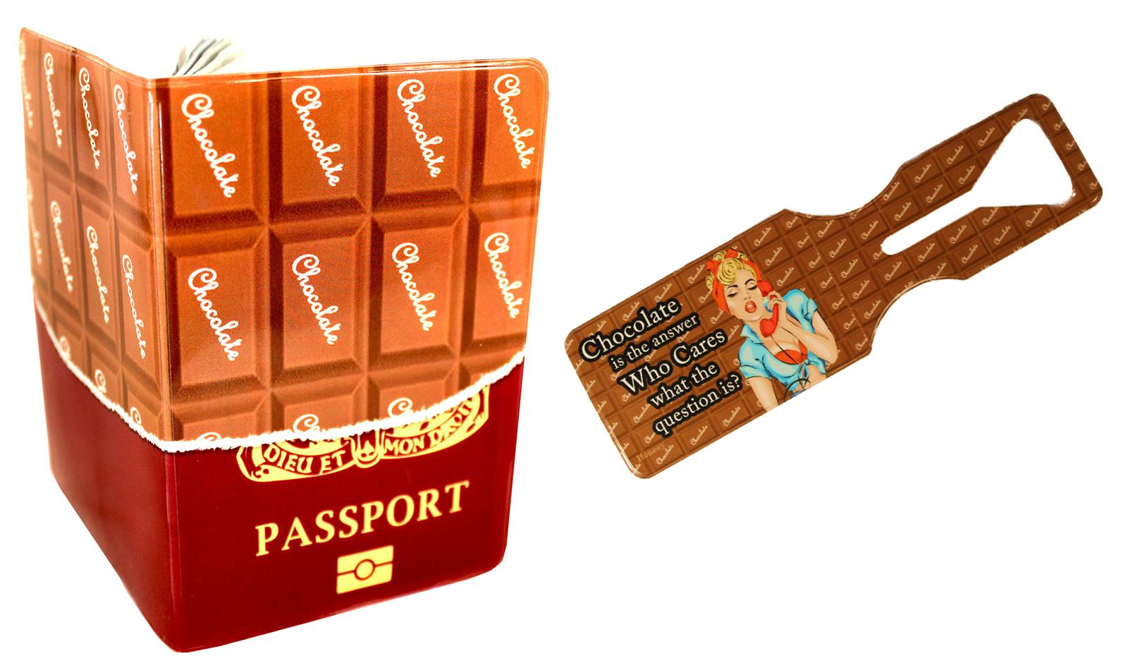 Chocolate Passport Cover and Luggage Tag Set