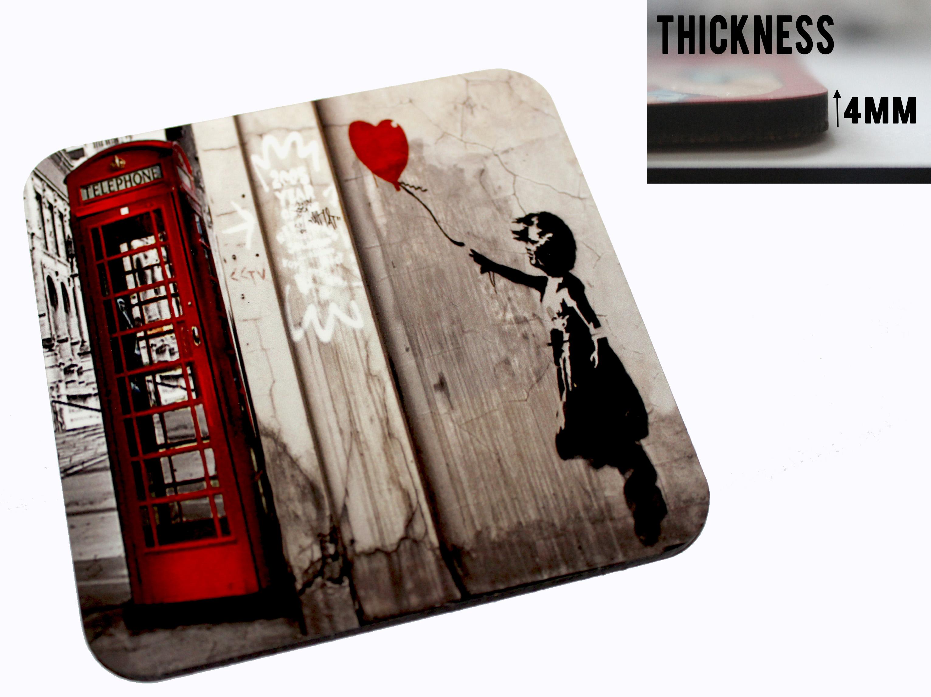 Banksy Telephone Box High Quality Gloss Coaster