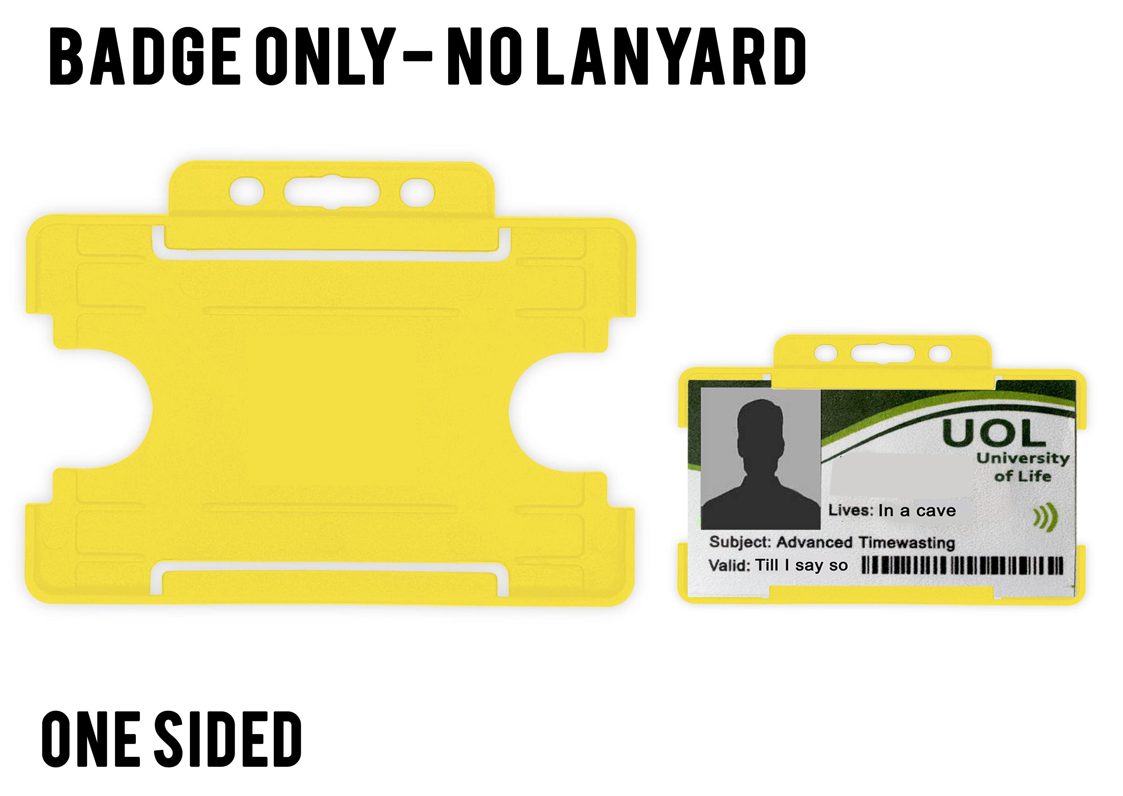 yellow One sided id badge holder