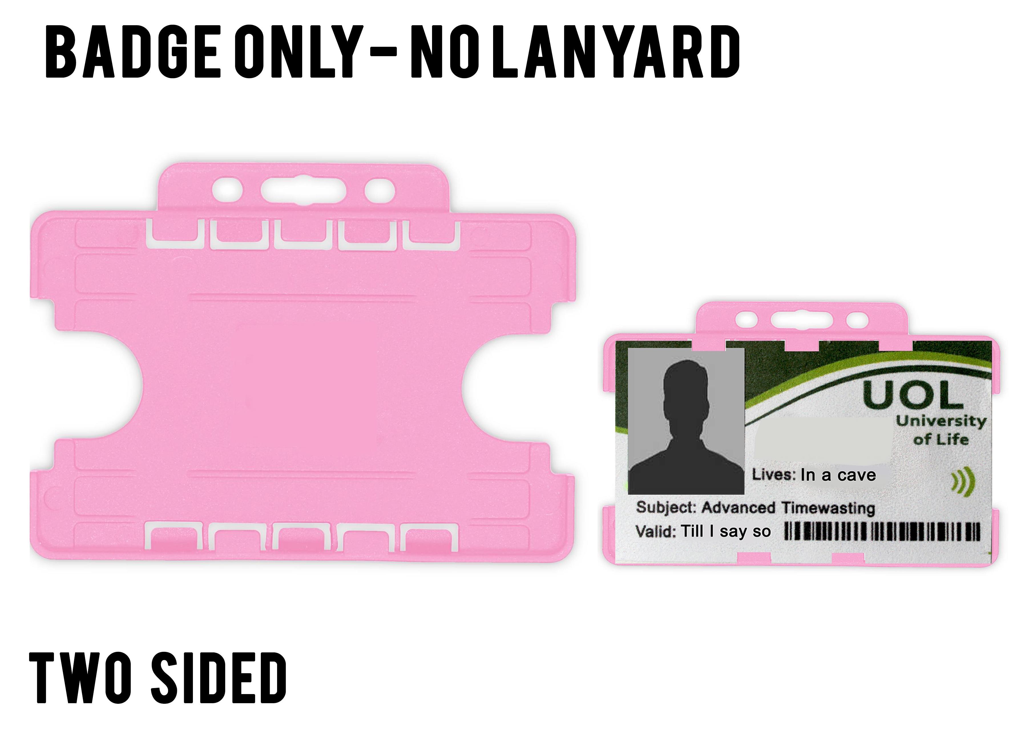 pink Two sided id badge