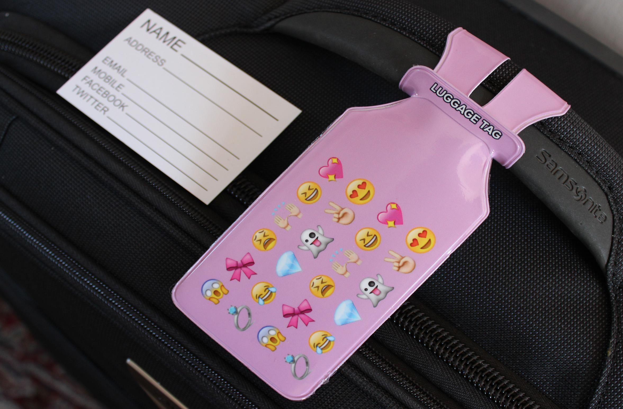 Pink Smiley Face Oneloop Luggage Tag